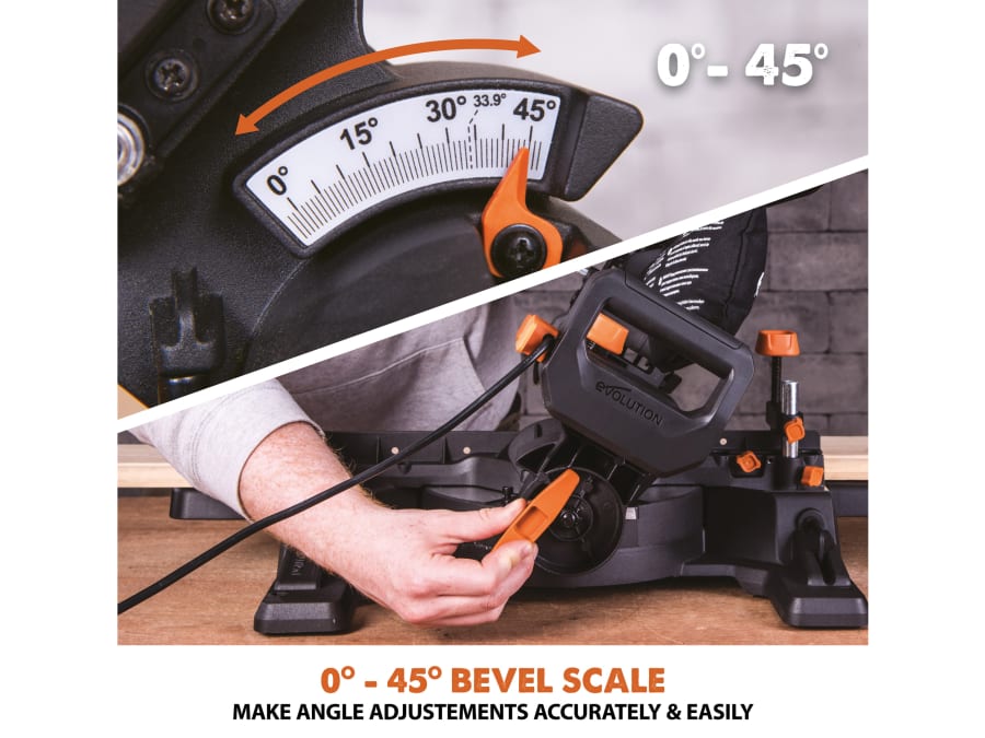 Evolution R210SMS-300+ 210mm Multi-Material Sliding Mitre Saw 1500W 110V