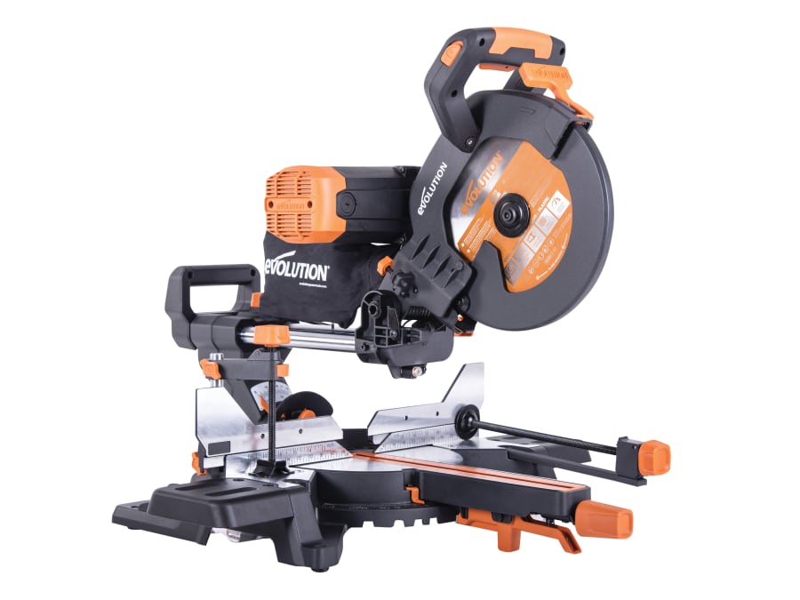 Evolution R255SMS-DB+ 255mm Multi-Material Sliding Mitre Saw 1600W 110V