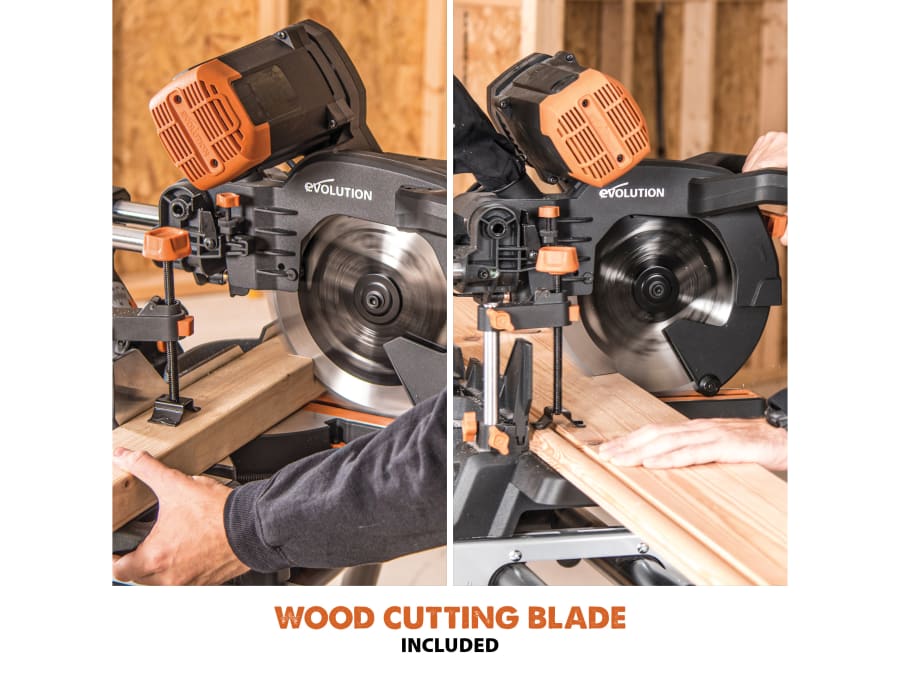 Evolution R255SMS-DB+ 255mm Multi-Material Sliding Mitre Saw 1600W 110V
