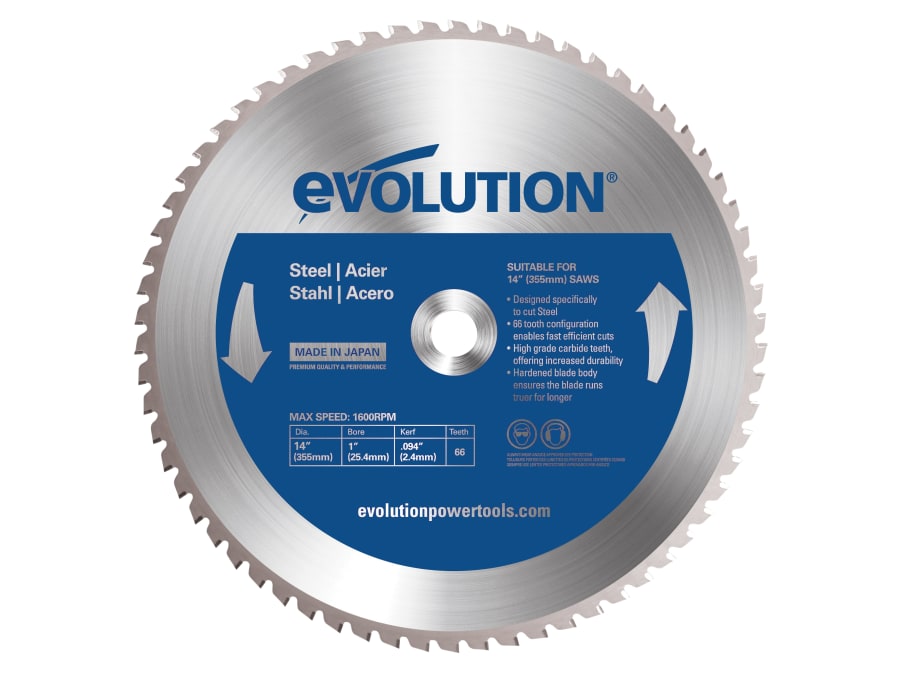 Evolution M355TCT66CS 355mm Mild Steel Chop Saw Blade
