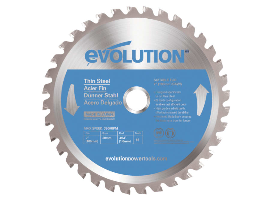 Evolution EVOBLADE 180mm x 20mm x 36T Thin Steel Cutting Circular Saw Blade