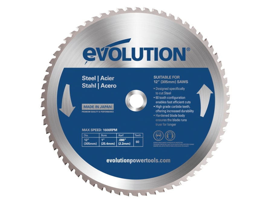 Evolution 60TBLADE12 305mm x 25.4mm 60T Mild Steel Cutting Blade