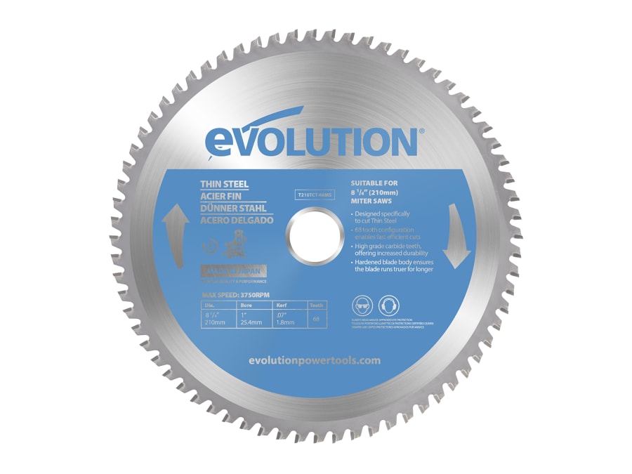 Evolution T210TCT68MS 210mm Thin Kerf Mitre Saw Blade with 68T