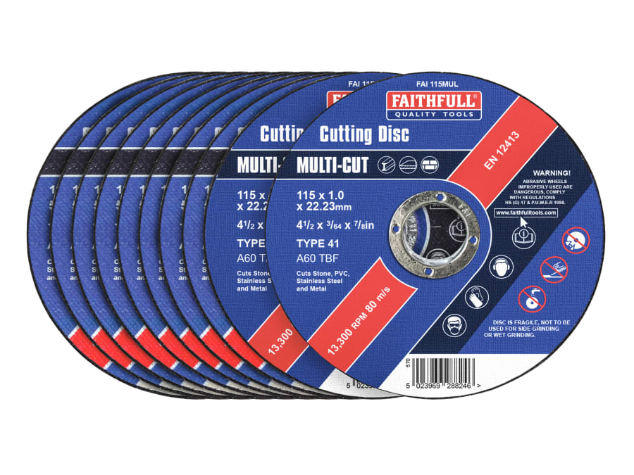 Faithfull FAI11510MUL 115mm Multi-Purpose Cutting Disc with 10 Pack