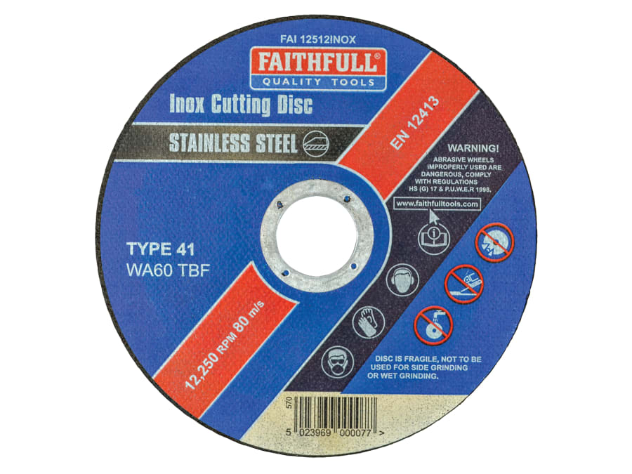 Faithfull FAI11512INOX 115mm x 1.2mm Inox Cutting Disc