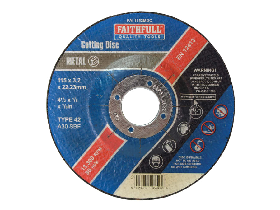Faithfull FAI1153MDC 115mm x 3.2mm Metal Cutting Disc
