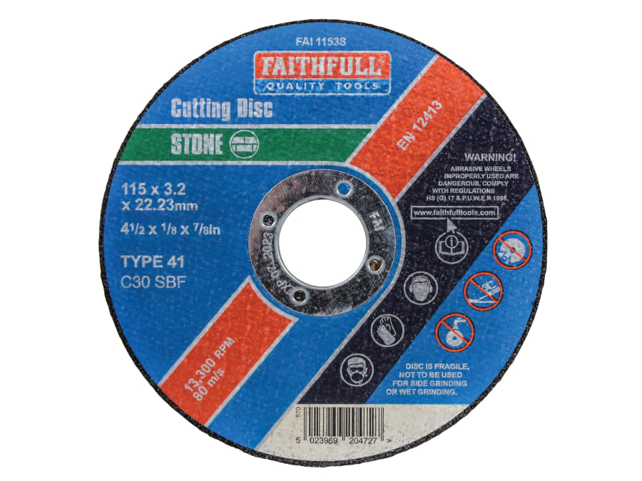 Faithfull FAI1153S 115mm x 3.2mm Stone Cutting Disc