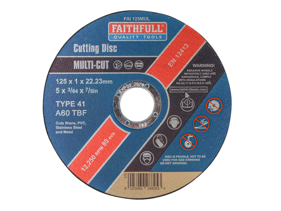 Faithfull FAI12510MUL 125mm Multi-Purpose Cutting Disc with 10 Pack