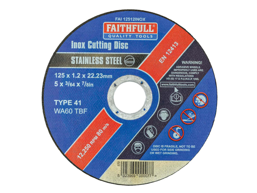 Faithfull FAI12512INOX 125mm Inox Cutting Disc