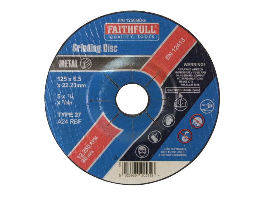 Faithfull FAI1256MDG 125mm Metal Grinding Disc