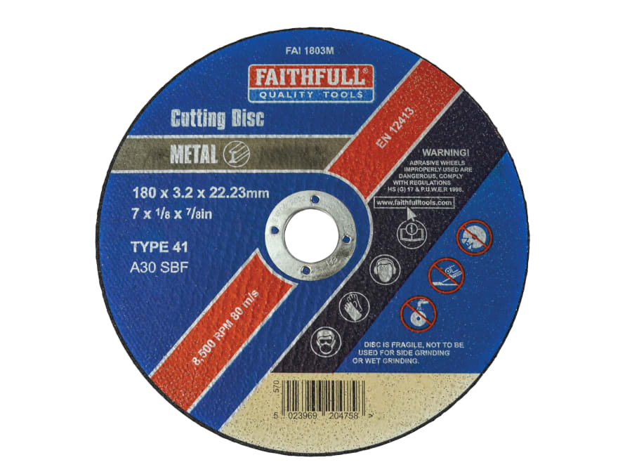 Faithfull FAI1803M 180mm Metal Cut Off Disc