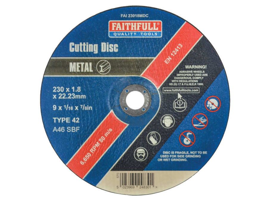 Faithfull FAI23018MDC 230mm x 1.8mm Stainless Steel Cutting Disc