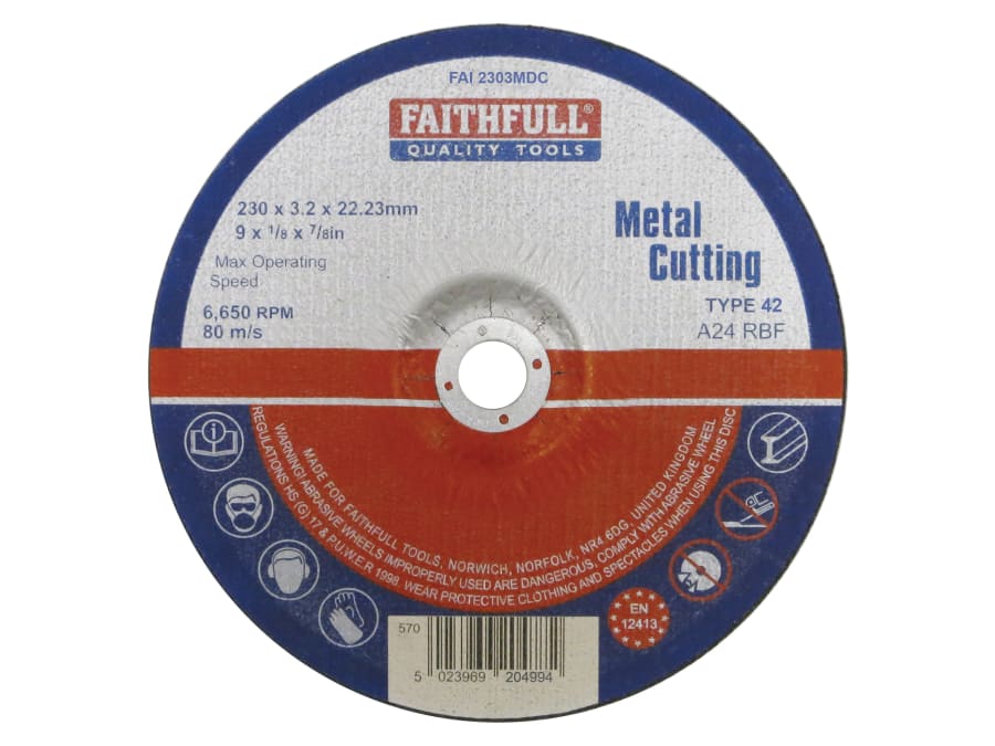 Faithfull FAI2303MDC 230mm x 3.2mm Metal Cutting Disc