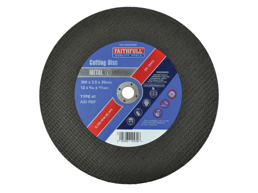 Faithfull FAI3003520M 300 x 3.5 x 20mm Metal Cut Off Disc