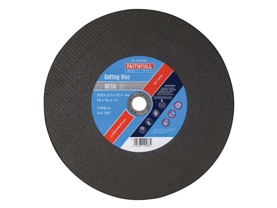 Faithfull FAI3503525M Metal Cut Off Disc 355 × 3.5 × 25.4mm