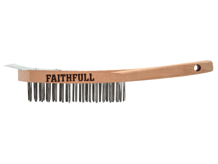 Faithfull FAI5804SRF Four Row Scratch Brush with Scraper