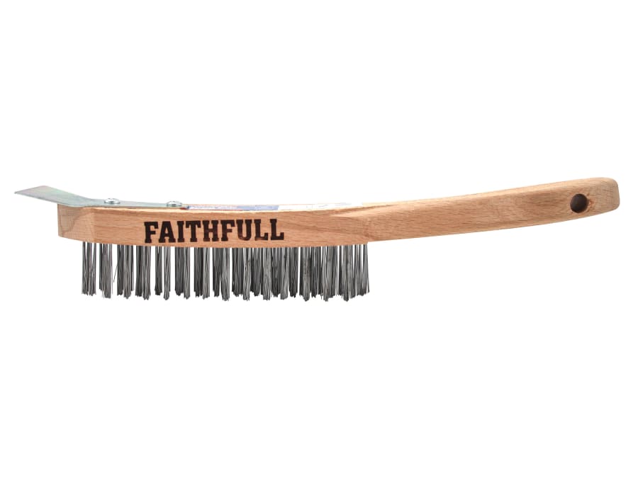 Faithfull FAI6804SRF 4 Row Scratch Brush with Scraper