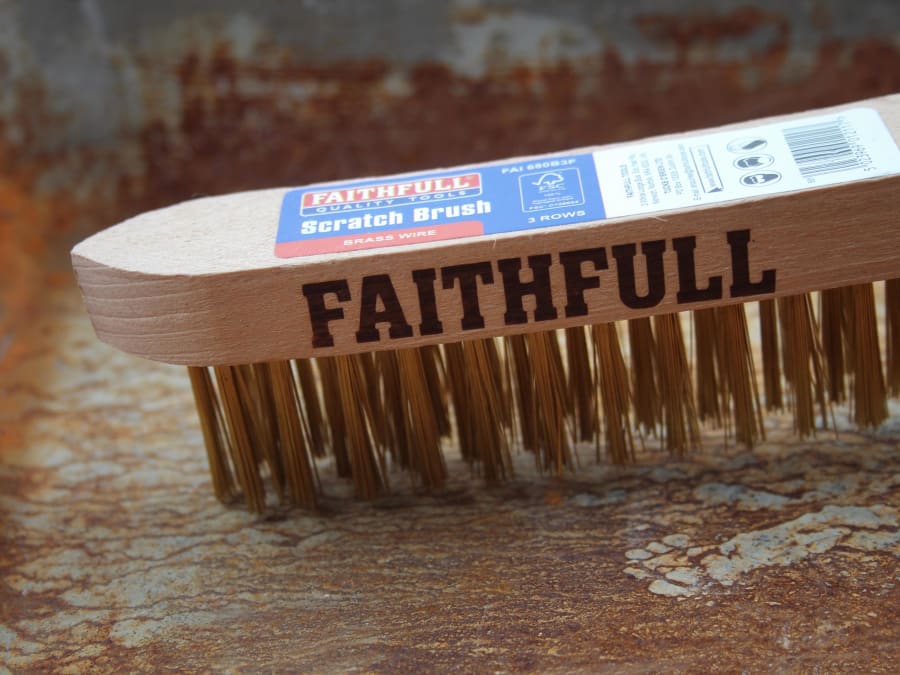 Faithfull FAI680B3F Brass Scratch Brush 3 Row