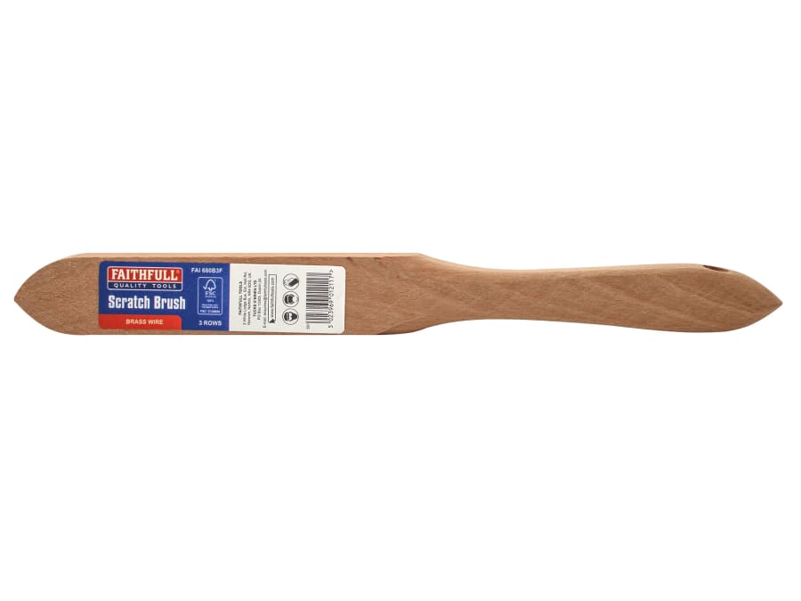 Faithfull FAI680B3F Brass Scratch Brush 3 Row
