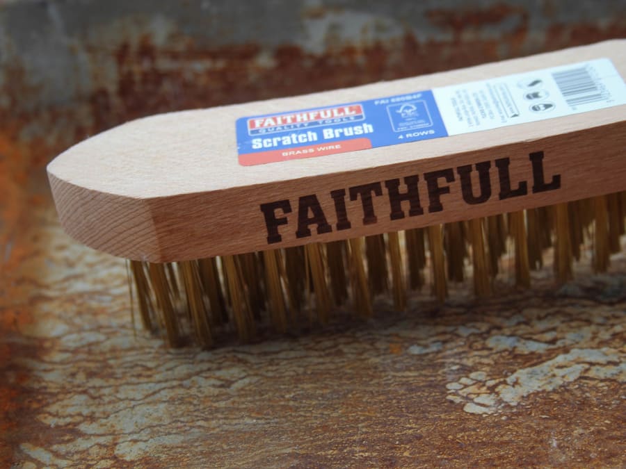 Faithfull FAI680B4F Brass Scratch Brush Four Row