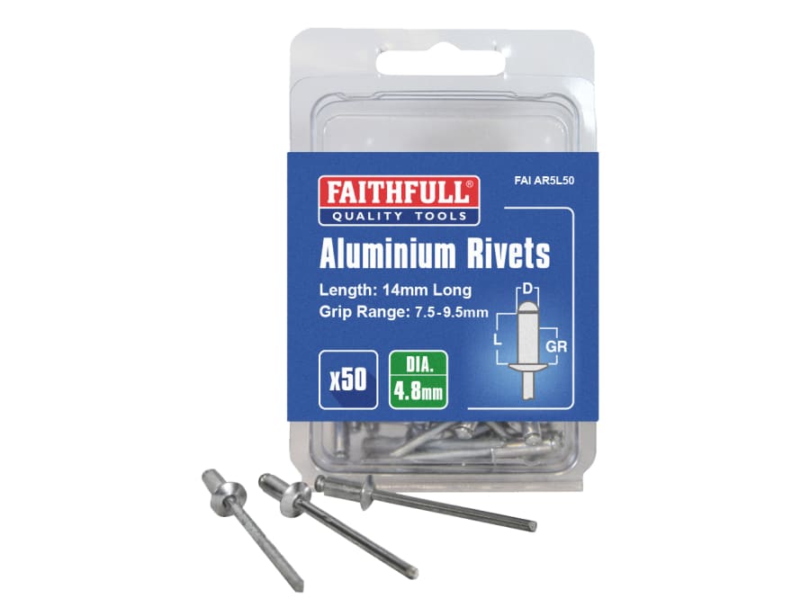 Faithfull FAIAR5L50 Aluminium Rivets 4.8 x 14mm