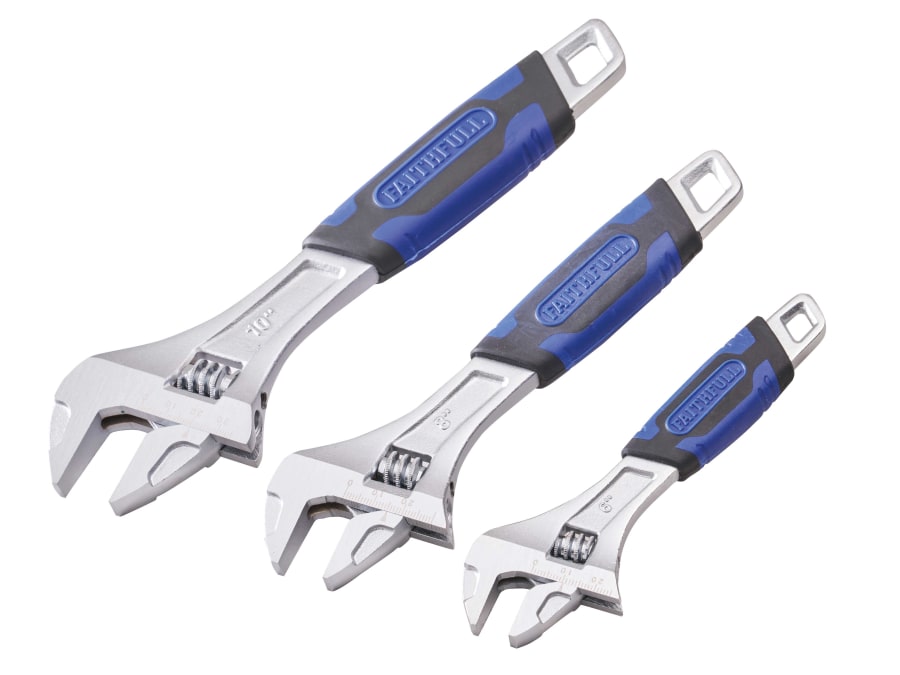 Faithfull FAIAS3PCA 3 Piece Adjustable Spanner Set