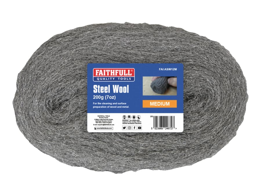 Faithfull FAIASW12M Medium Steel Wool 200g