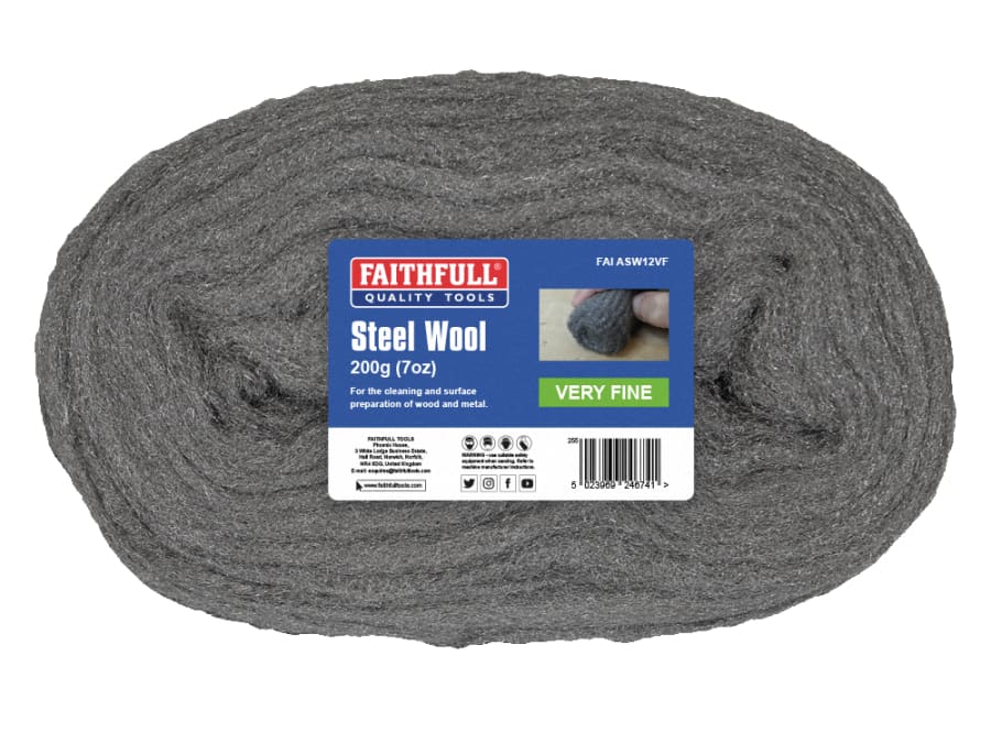 Faithfull FAIASW12VF Steel Wool Very Fine 200g