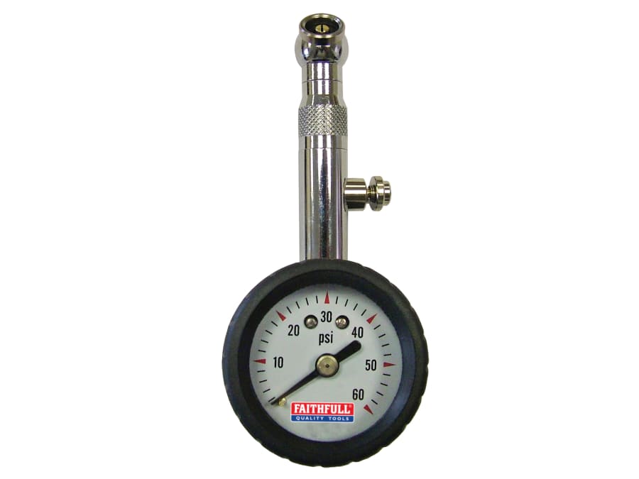 Faithfull FAIAUPGAUGE Tyre Pressure Dial Gauge 60 psi