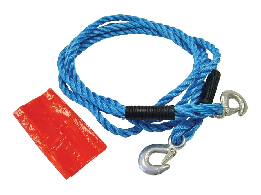 Faithfull FAIAUTR2TON 4m 2 Tonne Tow Rope with Metal Hooks