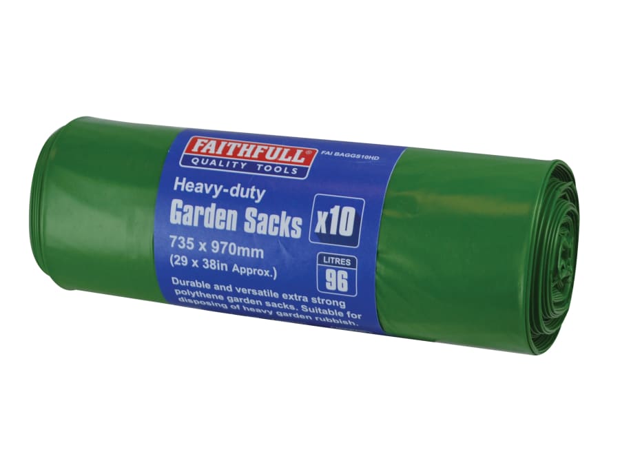 Faithfull FAIBAGGS10HD Heavy-Duty Garden Sacks (Roll 10)