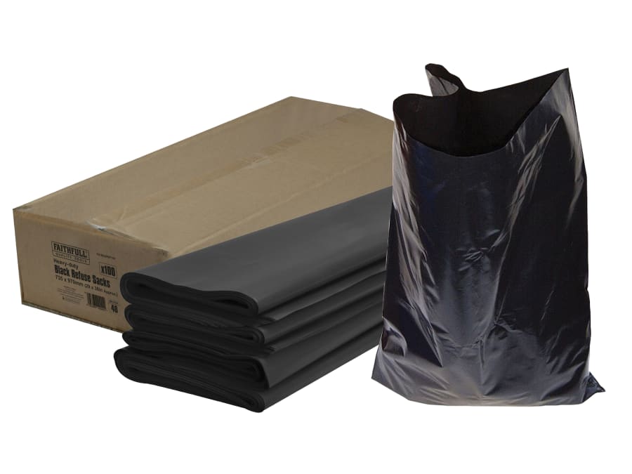 Faithfull FAIBAGREF100 Heavy-Duty Refuse Sacks (Pack 100)