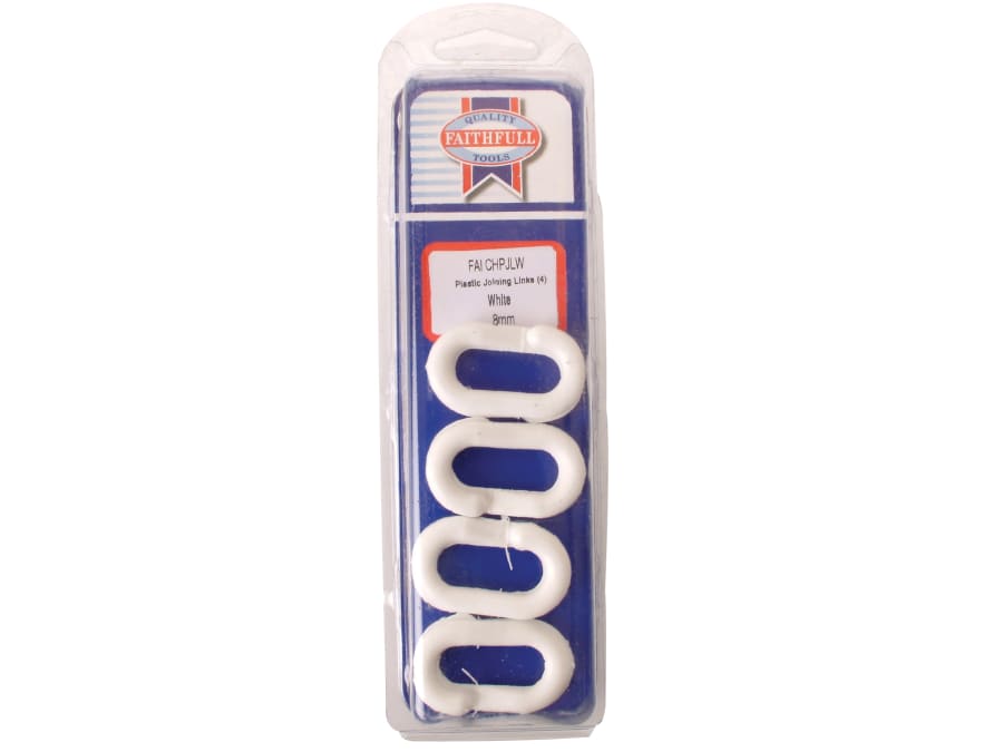 Faithfull FAICHPJLW 8mm Plastic Joining Links White Pack 4