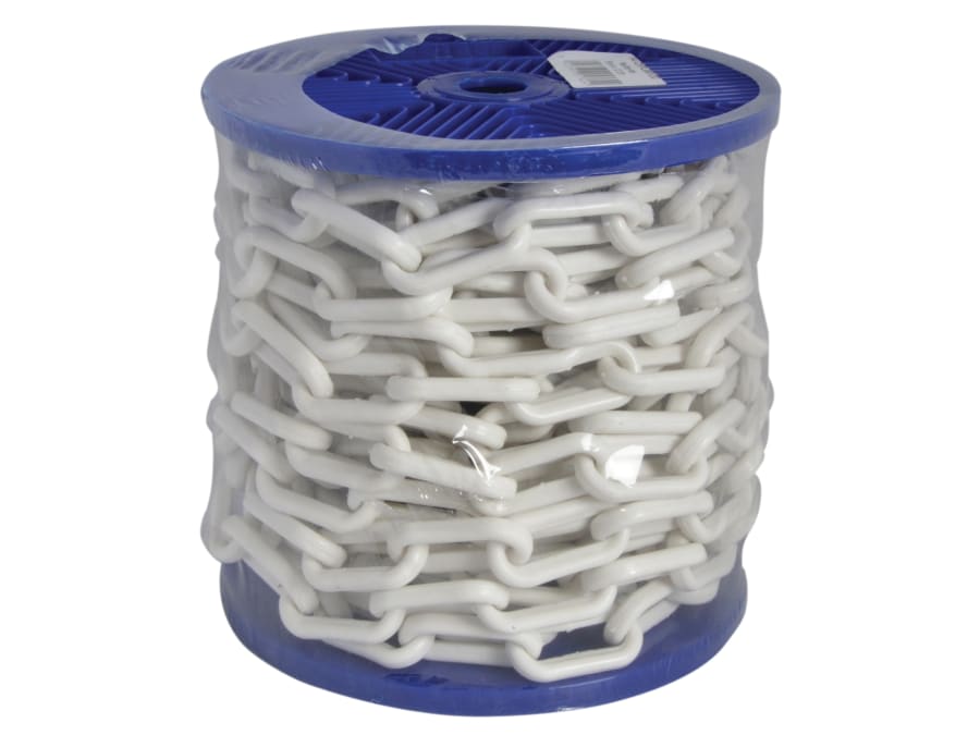 Faithfull FAICHPLW812C 8mm Plastic Chain 12.5m White