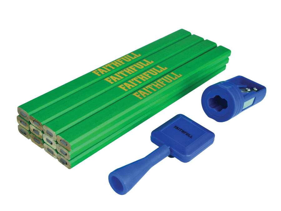 Faithfull FAICPGKIT Carpenter's Pencil Kit Green / Hard