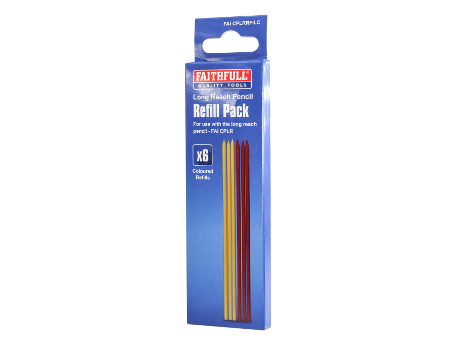 Faithfull FAICPLRRFILC Pencil Marking Refill Pack 6 Piece