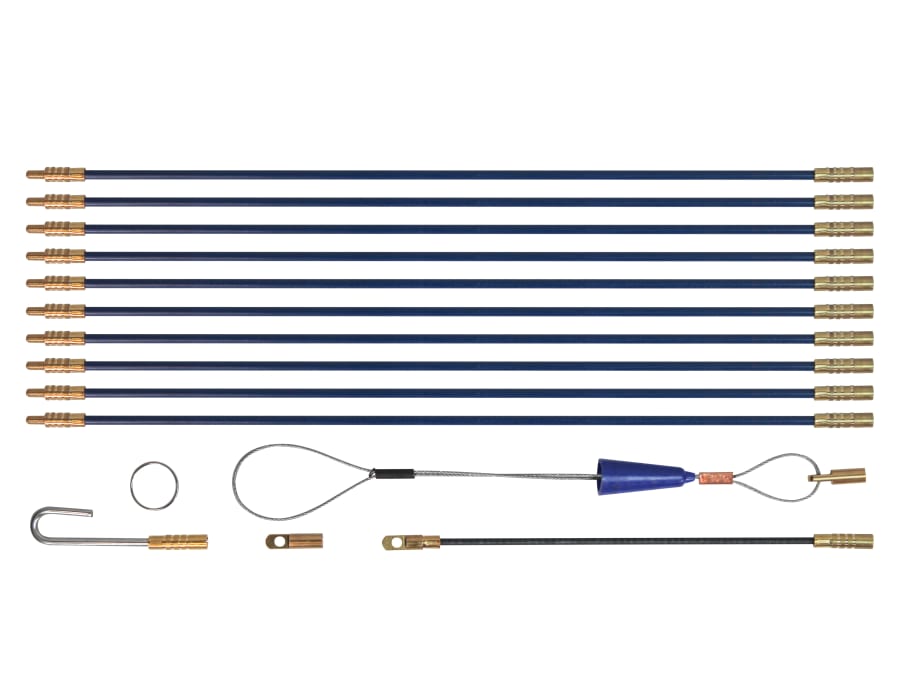 Faithfull FAICRS330 10 × 330mm Fibreglass Cable Rod Set 15pc