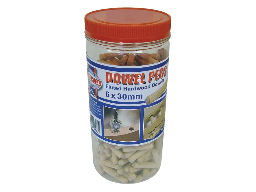 Faithfull FAIDOW6300T 30 x 6mm Fluted Wood Dowels (Tub 300)