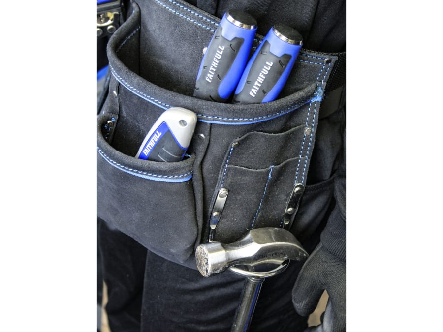 Faithfull FAIDTNP3B Double Tool & Nail Pouch