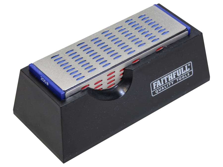 Faithfull FAIDWQUAD 4 Sided Diamond Sharpening Stone 150 x 50 x 50mm