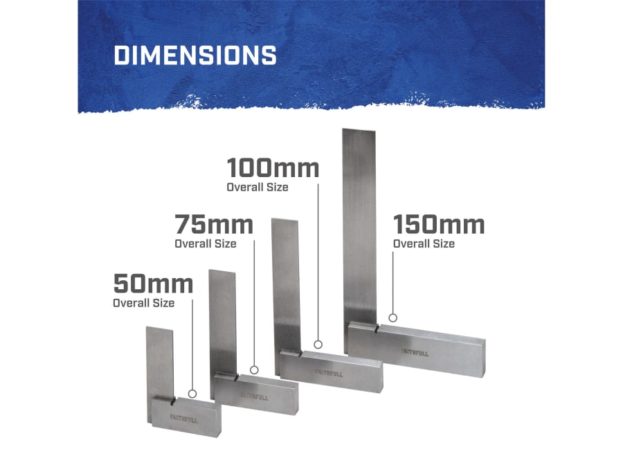 Faithfull FAIESSET4 Engineer's Squares Set 4 Piece