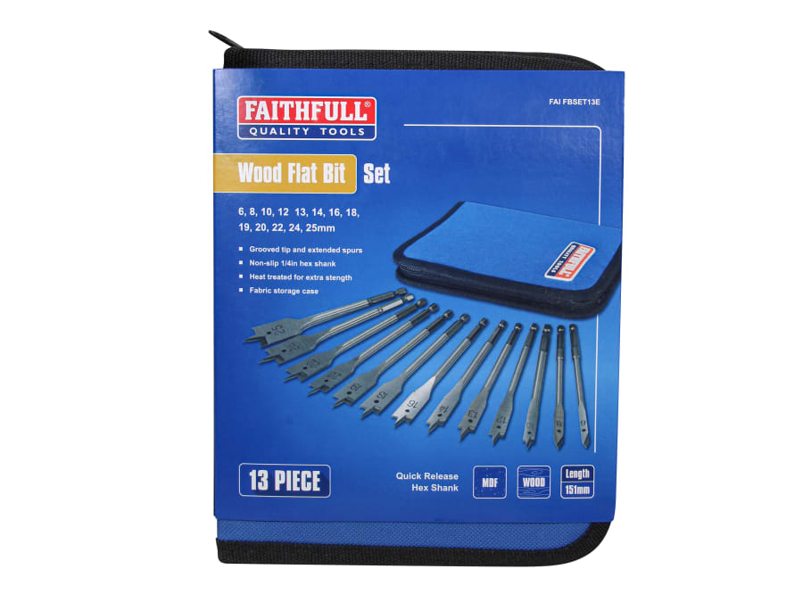 Faithfull FAIFBSET13E 13 Piece Flat Bit Set