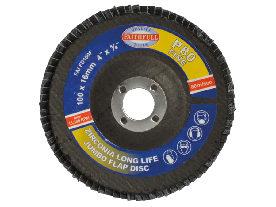 Faithfull FAIFD100F 100mm Fine Abrasive Flap Disc