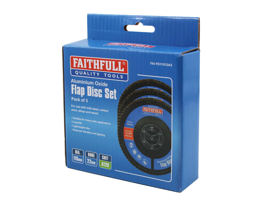 Faithfull FAIFD11512A3 115mm 120 Grit Aluminium Oxide Flap Disc