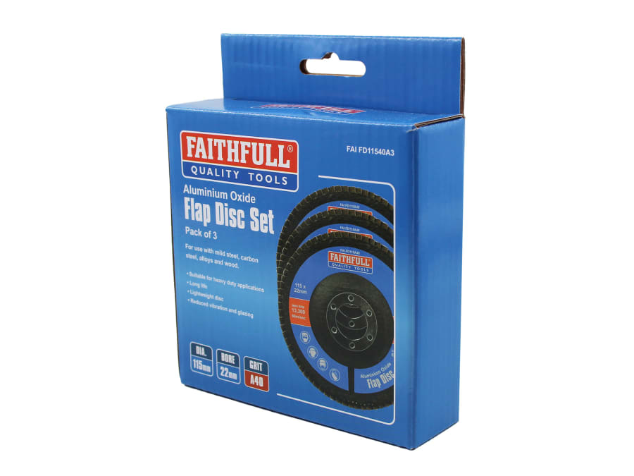 Faithfull FAIFD11540A3 115mm 40 Grit Aluminium Oxide Flap Disc