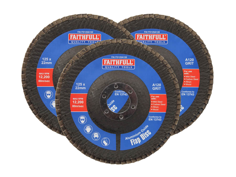Faithfull FAIFD12512A3 125mm 120 Grit Aluminium Oxide Flap Disc