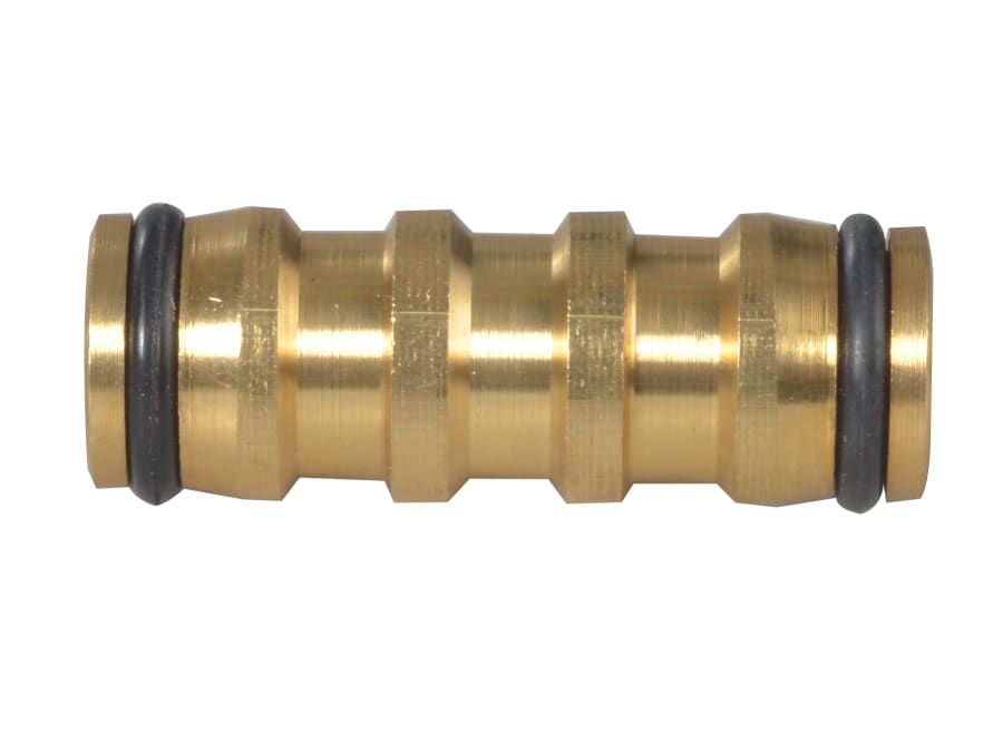 Faithfull FAIHOSEJOIN 12.5mm Brass 2-Way Hose Coupling