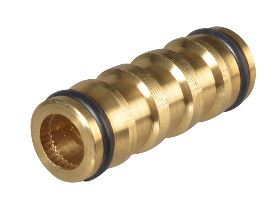 Faithfull FAIHOSEJOIN 12.5mm Brass 2-Way Hose Coupling