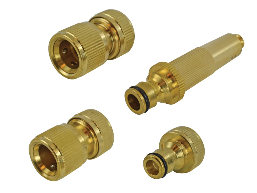 Faithfull FAIHOSESET4 12.5mm Brass Nozzle & Fittings Set