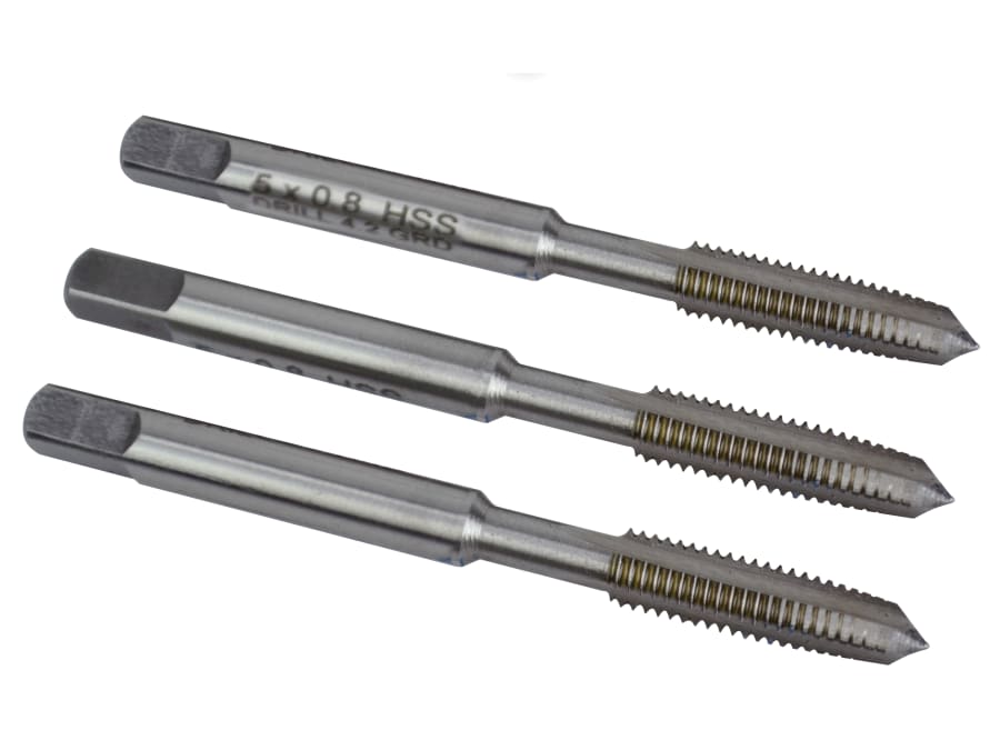 Faithfull FAIHSSTM5 M5 x 0.8 HSS Straight Flute Tap Set 3 Piece